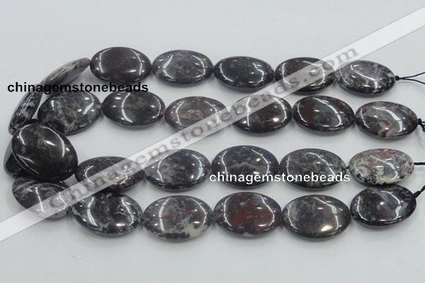 COJ03 15.5 inches 22*30mm oval blood jasper gemstone beads