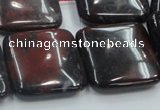 COJ04 15.5 inches 25*25mm square blood jasper gemstone beads