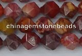 COJ1002 15.5 inches 8mm faceted nuggets red porcelain jasper beads