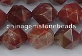 COJ1009 15.5 inches 12mm faceted nuggets pomegranate jasper beads