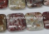 COJ216 15.5 inches 20*20mm square blood stone beads wholesale