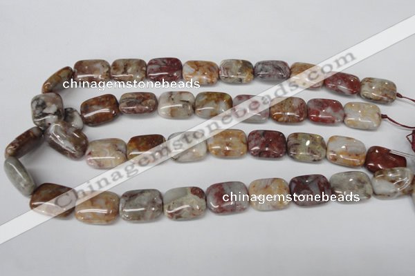 COJ224 15.5 inches 15*20mm rectangle blood stone beads wholesale
