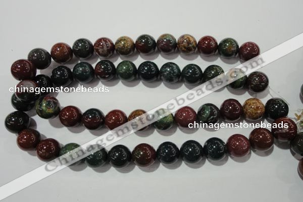 COJ305 15.5 inches 14mm round Indian bloodstone beads wholesale