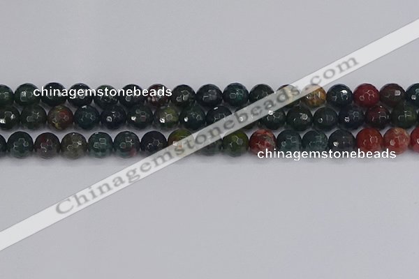 COJ312 15.5 inches 8mm faceted round Indian bloodstone beads