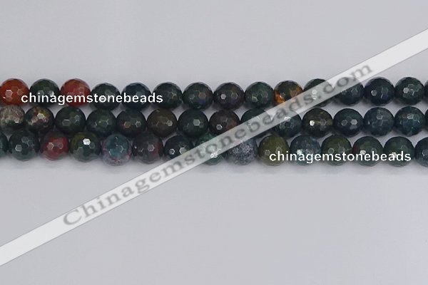 COJ313 15.5 inches 10mm faceted round Indian bloodstone beads