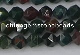 COJ320 15.5 inches 6mm faceted nuggets Indian bloodstone beads