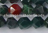 COJ322 15.5 inches 10mm faceted nuggets Indian bloodstone beads