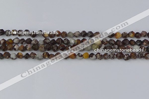 COJ371 15.5 inches 6mm faceted nuggets outback jasper beads