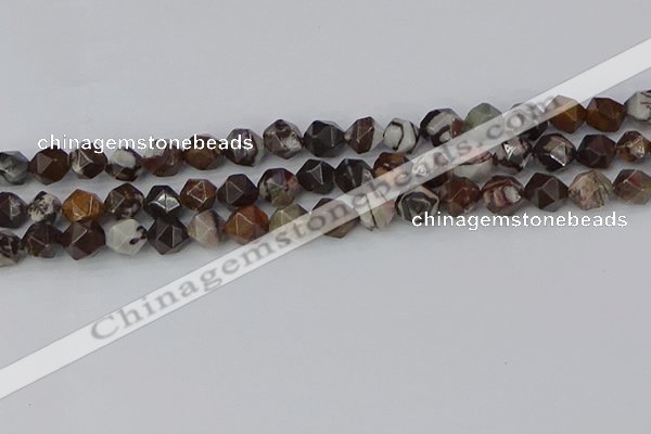 COJ372 15.5 inches 8mm faceted nuggets outback jasper beads