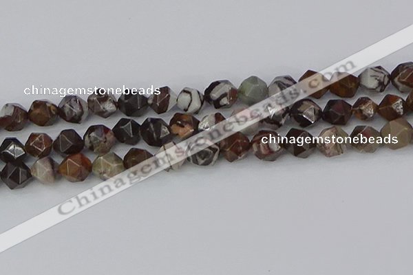 COJ374 15.5 inches 12mm faceted nuggets outback jasper beads