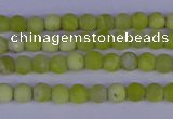 COJ400 15.5 inches 4mm round matte olive jade beads wholesale