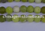 COJ401 15.5 inches 6mm round matte olive jade beads wholesale