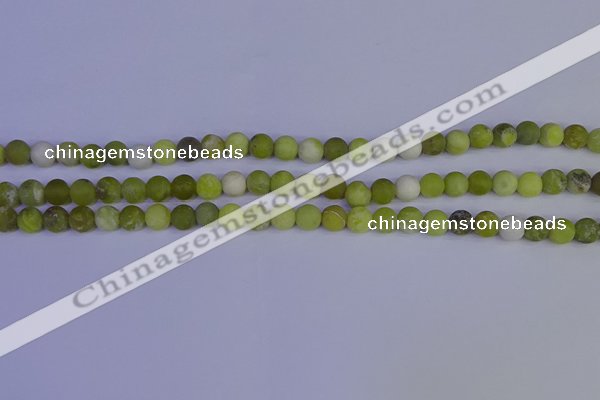 COJ401 15.5 inches 6mm round matte olive jade beads wholesale