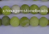 COJ402 15.5 inches 8mm round matte olive jade beads wholesale