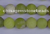 COJ403 15.5 inches 10mm round matte olive jade beads wholesale