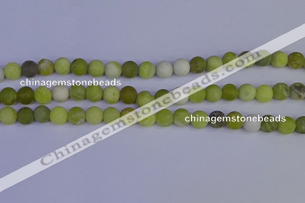 COJ403 15.5 inches 10mm round matte olive jade beads wholesale