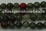 COJ460 15.5 inches 4mm faceted round blood jasper beads wholesale