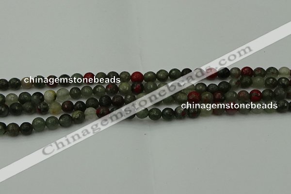 COJ460 15.5 inches 4mm faceted round blood jasper beads wholesale