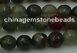 COJ462 15.5 inches 8mm faceted round blood jasper beads wholesale