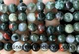 COJ509 15 inches 12mm faceted round blood jasper beads wholesale