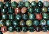 COJ515 15 inches 12mm faceted round Indian bloodstone beads wholesale
