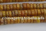 COJ619 15.5 inches 2*4mm heishi orpiment jasper beads