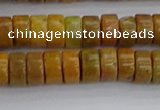 COJ620 15.5 inches 3*6mm heishi orpiment jasper beads