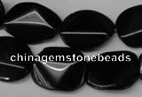 CON105 15.5 inches 15*20mm cut oval black onyx gemstone beads