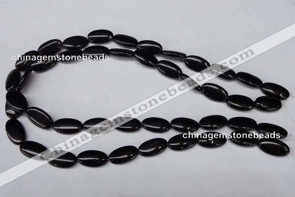 CON33 15.5 inches 10*18mm oval black onyx gemstone beads