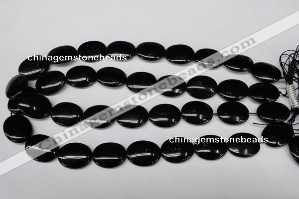 CON34 15.5 inches 17*22mm oval black onyx gemstone beads