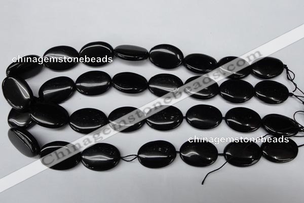 CON35 15.5 inches 18*25mm oval black onyx gemstone beads