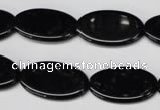 CON38 15.5 inches 14*24mm oval black onyx gemstone beads