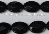 CON65 15.5 inches 13*18mm faceted oval black onyx gemstone beads