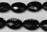 CON66 15.5 inches 15*20mm faceted oval black onyx gemstone beads