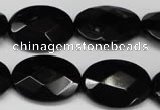 CON67 15.5 inches 18*25mm faceted oval black onyx gemstone beads