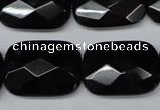 CON91 15.5 inches 18*25mm faceted rectangle black onyx gemstone beads