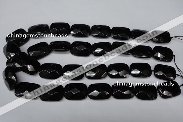 CON91 15.5 inches 18*25mm faceted rectangle black onyx gemstone beads