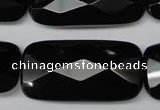 CON93 15.5 inches 20*40mm faceted rectangle black onyx gemstone beads