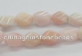 COP06 15.5 inches 9*12mm twisted rice natural pink opal beads wholesale