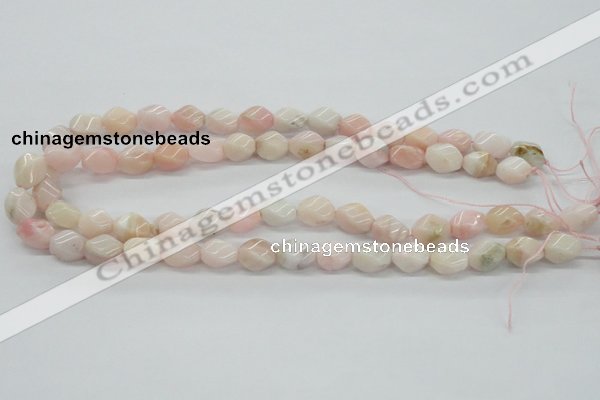 COP06 15.5 inches 9*12mm twisted rice natural pink opal beads wholesale