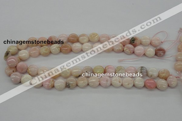 COP07 15.5 inches 13mm flat round natural pink opal beads wholesale