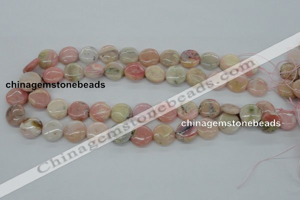 COP08 15.5 inches 16mm flat round natural pink opal beads wholesale