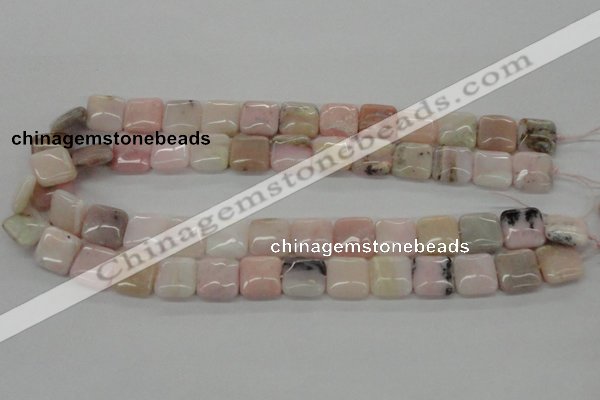 COP10 15.5 inches 14*14mm square natural pink opal beads wholesale