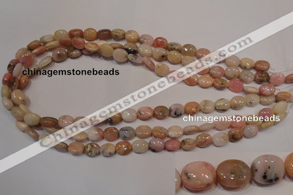 COP1021 15.5 inches 8*10mm oval natural pink opal gemstone beads