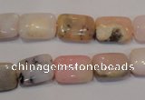 COP1032 15.5 inches 10*14mm rectangle natural pink opal gemstone beads