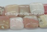 COP11 15.5 inches 16*16mm square natural pink opal beads wholesale