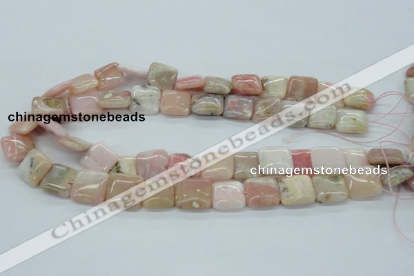 COP11 15.5 inches 16*16mm square natural pink opal beads wholesale