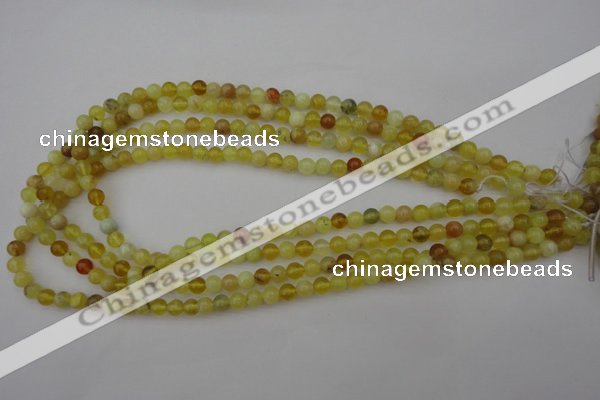 COP1200 15.5 inches 4mm round yellow opal gemstone beads