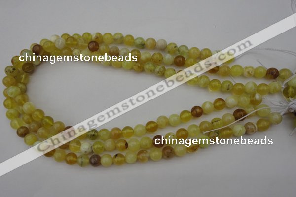 COP1202 15.5 inches 8mm round yellow opal gemstone beads