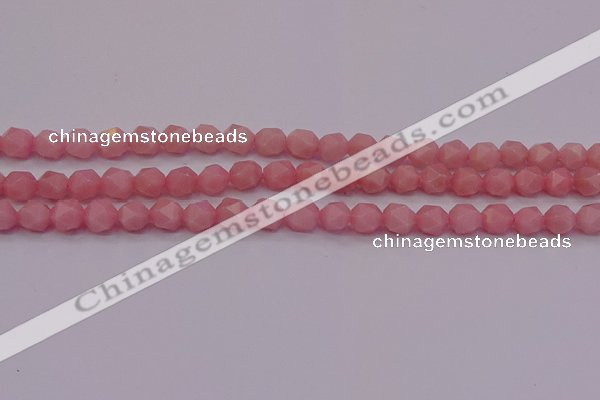 COP1222 15.5 inches 8mm faceted nuggets Chinese pink opal beads